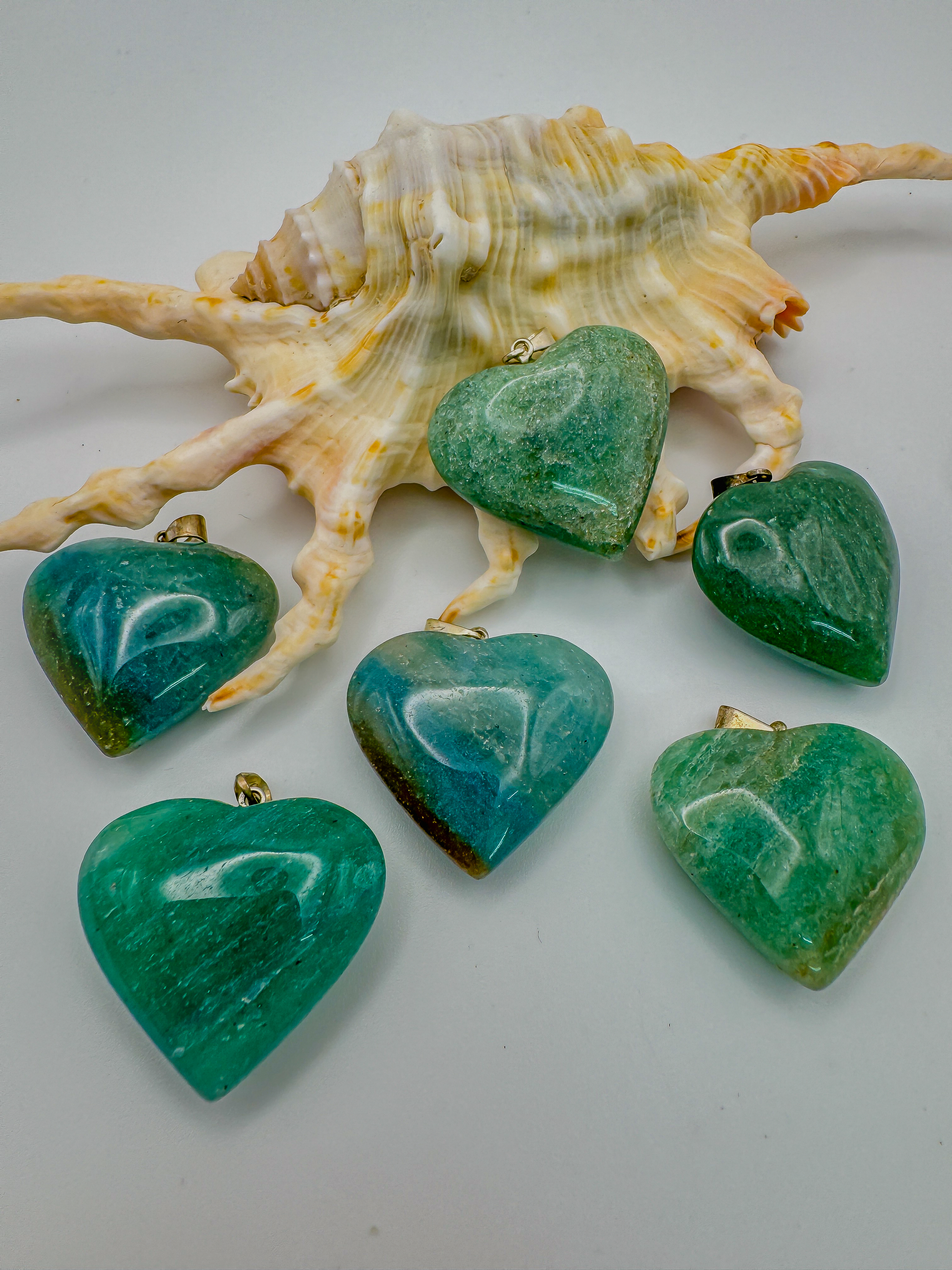 Colgante corazon amazonita