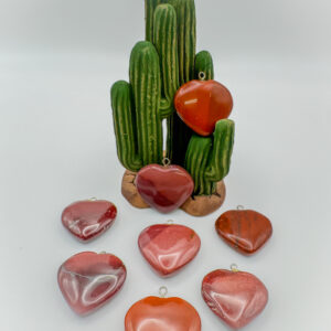 Colgante corazon jaspe rojo