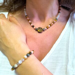 Pack Collar y Pulsera ”Fuego Interno” Confianza, Poder y Claridad