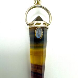 Colgante de fluorita y piedra luna